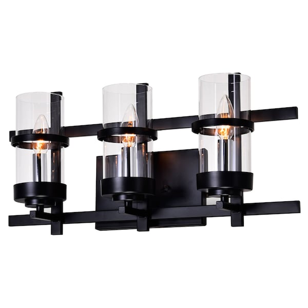 Cwi Lighting Sierra 3 Light Wall Sconce With Black Finish 9827W21-3-101 - main